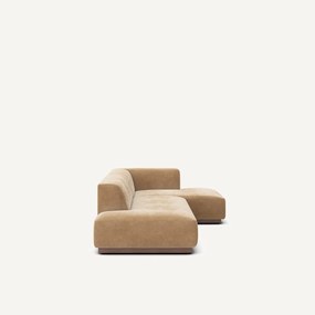 XL rechte hoekbank in stonewashed fluweel, JACOPO