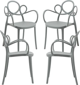 Set 4 Sky Stoelen met Armleuningen