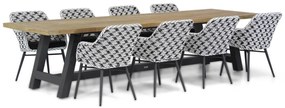 Tuinset 8 personen 330 cm Wicker Zwart Lifestyle Garden Furniture Crossway/Trente