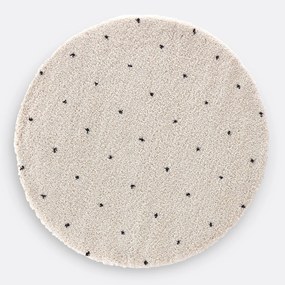 Rond vloerkleed met stippen in berberstijl, Ava