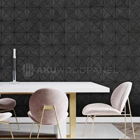 Decopaneel 60 cm x 60 cm Walnoot hout -  - 3D Wandpaneel - Wanddeco