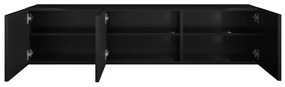 Hangend Tv-meubel Zwart 146 Cm - 146x35.5x35cm.