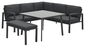 Garden Impressions Tropea lounge dining set 5-delig - donker grijs
