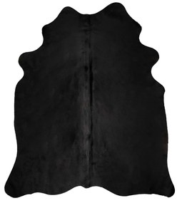 vidaXL Vloerkleed 150x170 cm echte runderhuid zwart