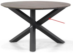 Dining Tuintafel Rond rond 125 cm Grijs Ancona