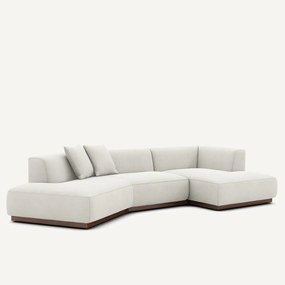 Open rechte hoekbank in linnen fluweel, JACOPO