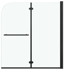 vidaXL Douchewand inklapbaar 2 panelen 120x140 cm ESG zwart