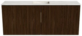 Mondiaz Joya DLux 100cm toiletmeubel walnut met wastafel faye midden 1 kraangat ostra