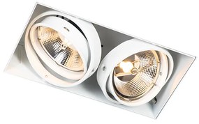 Set van 6 Inbouwspot wit GU10 AR111 trimless 2-lichts - Oneon GU10 Binnenverlichting Lamp