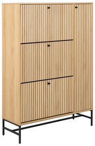 Eiken Schoenenkast Met Opbergruimte - 98.7x35x140.4cm.