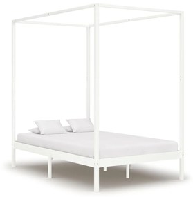 vidaXL Hemelbedframe massief grenenhout wit 120x200 cm