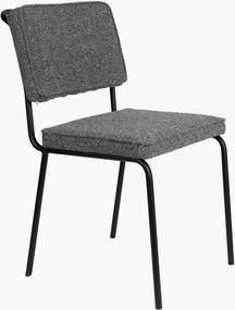 Bouclé stoelen Buddy met metalen poten, 2 stuks