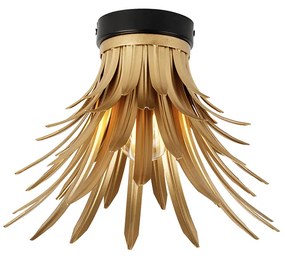 Art Deco plafondlamp goud met zwart - Wesley Art Deco E27 rond Binnenverlichting Lamp