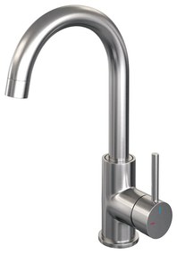 Brauer Brushed Edition ColdStart wastafelkraan hoog met draaibare ronde uitloop model A RVS geborsteld PVD