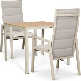 Tuinset 2 personen 909 cm Aluminium Taupe Lifestyle Garden Furniture Essence/Creta