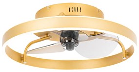 Plafondventilator met lamp messing 50cm incl. LED dimbaar met afstandsbediening - Maddy Modern rond Binnenverlichting Lamp