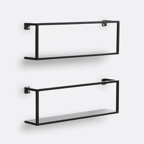 Set van 2 metalen wandplanken L50 cm, Hiba