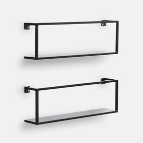 Set van 2 metalen wandplanken L50 cm, Miva