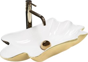 Opzetwastafel REA Infinity Gold/White + Plug