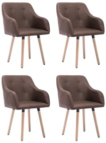 vidaXL Eetkamerstoelen 4 st stof taupe