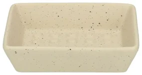 Zeepschaaltje rechthoek, beige spikkel, keramiek