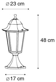 Klassieke buitenlantaarn sokkel zwart 48 cm IP44 - New Orleans E27 IP44 Buitenverlichting