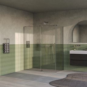 Brauer Stellar douchecabine met draaideur 160x90cm RVS geborsteld PVD