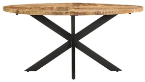 vidaXL Eettafel 160x90x75 cm ruw mangohout