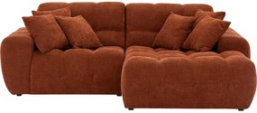 Goossens Excellent Bank Kubus - 30 X 30 Cm Stiksel rood, stof, 1,5-zits, modern design met chaise longue links