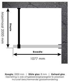 Brauer JC profielloze inloopdouche 110cm koper