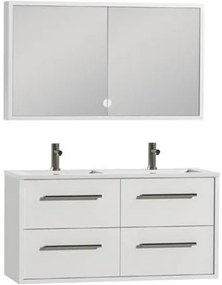 Tiger Boston badmeubel met spiegelkast en witte wastafel 120cm wit