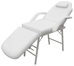 vidaXL Gezichtsbehandelstoel draagbaar 185x78x76 cm kunstleer wit