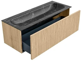 Mondiaz Kurve-dlux 120cm badmeubel oak met 1 lade en wastafel big large midden zonder kraangat lava