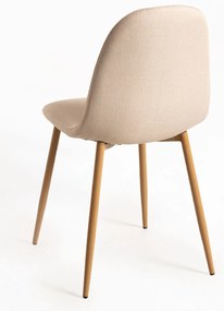 Set 4 Teok Stoffen Stoelen