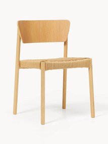 Houten stoelen Danny met rotan zitvlak, 2 stuks