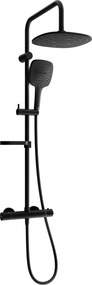 Mexen KX17 opbouw doucheset met regendouche en thermostatische kraan, zwart - 771501791-70