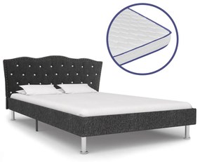 vidaXL Bed met traagschuim matras stof donkergrijs 120x200 cm
