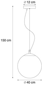 Eettafel / Eetkamer Scandinavische hanglamp opaal glas 40 cm - Ball 40 Modern, Design E27 Scandinavisch bol / globe / rond Binnenverlichting Lamp