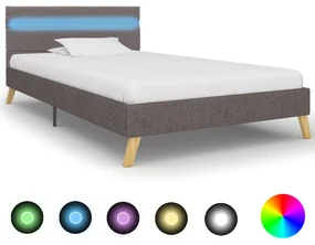 vidaXL Bedframe met LED stof lichtgrijs 100x200 cm