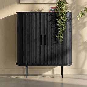 Wandkast Zwart - 100x40x118cm.