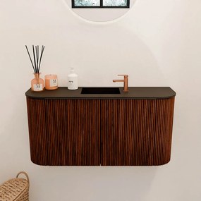Mondiaz Joya 85cm toiletmeubel ronding links/rechts ruby met wastafel faye midden 1 kraangat urban