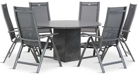 Tuinset Ronde Tuintafel 4 personen 140 cm Aluminium/Textileen /Aluminium/textileen Grijs Hartman Royal