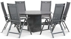Tuinset Ronde Tuintafel 4 personen 140 cm Aluminium/Textileen /Aluminium/textileen Grijs  Hartman Royal