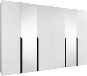 Kledingkast Hartford 588, Wit, Zwart, 202x300x52cm, 210.5 kg, Kledingkast deuren: Met scharnieren