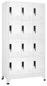 vidaXL Lockerkast 90x45x180 cm staal wit