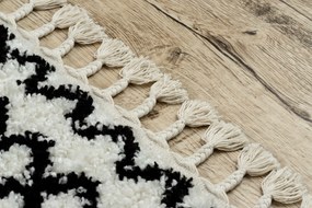 Tapijt PROMO BERBER SAFI N9040 wit / zwartrand, Barber, marokkaanse shaggy