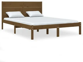 vidaXL Bedframe massief hout honingbruin 120x190 cm 4FT Small Double