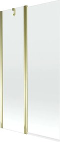 Mexen Flip badwand scherm 2-delig 100 x 150 cm, transparant, goud - 894-100-101-50-00