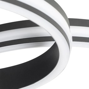 Plafondlamp zwart incl. LED 3-staps dimbaar 4-lichts - Navara Design rond Binnenverlichting Lamp