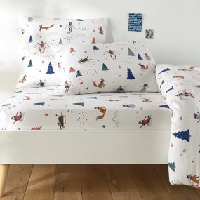 Hoeslaken in katoenen flanel omslag 25 cm, Schuss